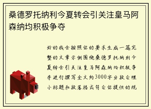 桑德罗托纳利今夏转会引关注皇马阿森纳均积极争夺 桑德罗托纳利今夏转会引关注皇马阿森纳均积极争夺
